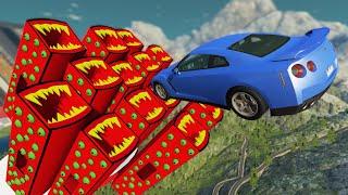 TRAIN EATERS CRUSH CARS! Beamng drive crazy jumping. Dr Gosha.