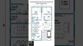 House Plan | East Facing House Plan | 30'X50' House With Parking #shorts #home #house