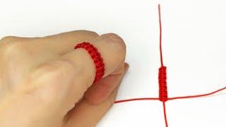 마크라메 매듭반지 만들기│평매듭 DIY Macrame Square Knot Ring