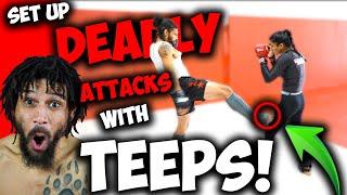 How To Use TEEP Kicks To Set Up DEADLY Strikes In MMA | Coach Kajan Johnson #mma #muaythai #teepkick