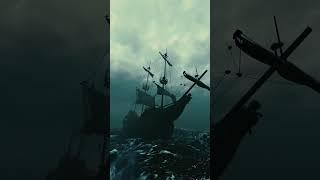 Ship in storm 3d animation