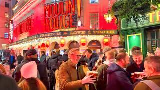 2024 London Walk  SOHO Nightlife & Christmas Lights  Central London Night Walking Tour  4K HDR