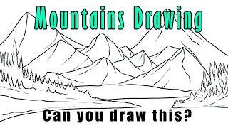 How to Draw Mountains for Beginners | Easy Mountain Drawing Step by Step Sketch