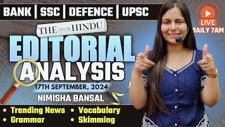 Editorial Analysis | 17th September, 2024 | Vocab, Grammar, Reading, Skimming | Nimisha Bansal