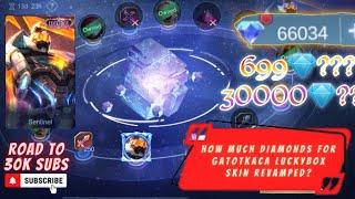 HOW MUCH /DIAMONDS FOR GATOTKACA LIMITED EPIC SKIN "SENTINEL" IN REVAMPED LUCKY BOX EVENT | MLBB