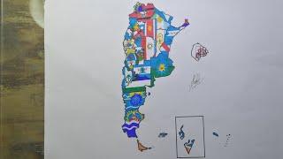 Drawing Argentina Province flag map | Mapa de la bandera de las provincias de Argentina