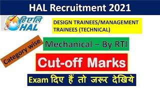 HAL MT DT mechanical 2021 official cut off | hal design trainee mechanical cut off 2021