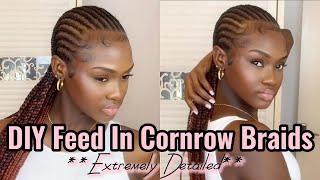 HOW TO: Feed In Braids For Beginners | STEP-BY-STEP TUTORIAL | **Extremely Detailed**