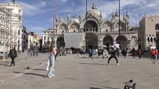 Acrobatics on San Marco Square, Venice. Nov. 2024