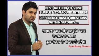 Difference Of Simple And Compound Interest Of Two And Three Years By Abhinay Sharma | Abhinay Maths