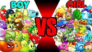 Team GIRL vs BOY Plants - Who Will Win? - PvZ 2 Team Plant vs Team Plant