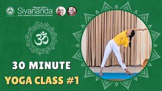 30-Minute Sivananda Yoga: Kapalabhati, Sun Salutation, and Asanas | Class #1