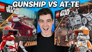 LEGO Star Wars AT-TE WALKER vs. CORUSCANT GUARD GUNSHIP Comparison! (75337 vs 75354)