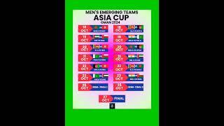 Full Schedule Emerging Asia Cup 2024 | #cricket