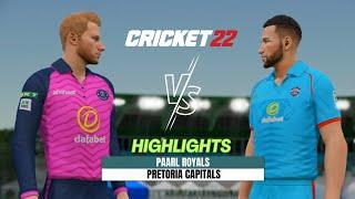 PR VS PC Cricket 22 Highlights | Paarl Royals vs Pretoria Capitals Highlights | Cricket 22