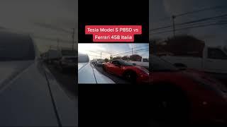 Tesla Model S P85D vs Ferrari 458 Italia 