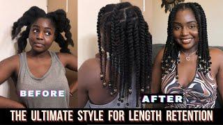 Threading my 4C hair, No added hair, the ULTIMATE protective style for length!