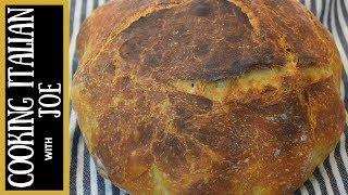 Homemade No Knead Bread | Cooking Italian with Joe