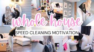 WHOLE HOUSE SPEED CLEAN WITH ME / STAY AT HOME MOM CLEANING MOTIVATION