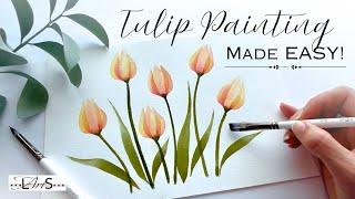 ATTENTION BEGINNERS!  Quick & Easy Painting: Perfect for Beginners & Busy People! Watercolor Tulips