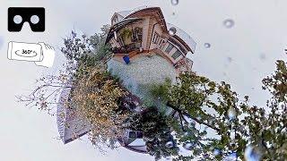 Snowfall in april | 360 degree video