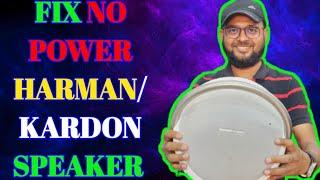 FIX NO POWER HARMAN KARDON SPEAKER  HOW TO OPEN AND FIX NOT WOTKING HARMAN KARDON CHANGE BATTERY