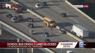 school bus crash on I-43 NB