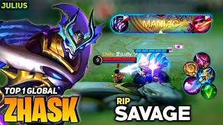 Rip SAVAGE! Zhask Monster Offlane Build [Top 1 Global Zhask] by Julius. - Mobile Legend