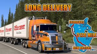 ATS Long Delivery (Fairbanks to New Orleans) Alaska to Louisiana | American Truck Simulator