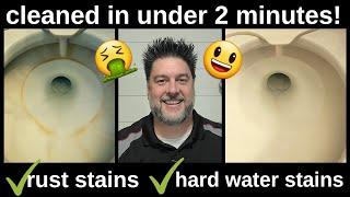 How to clean hard water stains in your toilet. How to clean rust stains  [523]