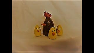 From the barnyard, wooden chickens!