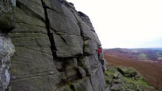 Solo Climbing High Neb VS 4c Stanage