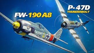 FW-190 A8 Vs P-47D Thunderbolt Western Front World War 2 Dogfight | Digital Combat Simulator | DCS |