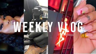 WEEKLY VLOG: I GOT ANOTHER TATTOO + NEW CAMERA +TRYING TRENDY NAILS + CHILL/DATE NIGHT  & more