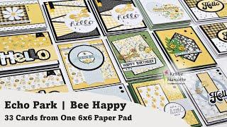 Echo Park | Bee Happy | 33 Cards from One 6x6 Paper Pad