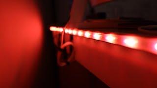 Applying HUE LED Light Strip to my Desk | #shorts