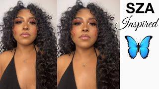 $25 SZA Curly Crochet Hair | Illusion Part| Braid-less Protective Style |Step by Step