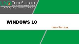 Windows 10: Record with Voice Recorder