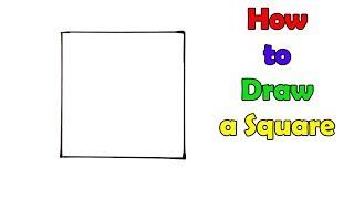 How to Draw a Square - VERY EASY - FOR KIDS