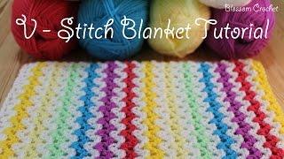 SUPER easy Crochet V Stitch Blanket/Scarf