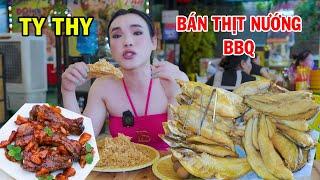 Ty Thy mua lò nướng 25 triệu, bán thịt nướng BBQ, cá lóc nướng me - Ty Thy Vlog Gỏi đu đủ