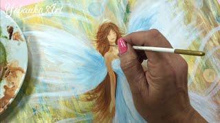 Learn to paint an Angel / step by step/ Technique with acrylic paint 