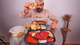 اكلات هندية من مطعم هندي راقي موكبانغ اكل Indian Food Takeaway Mukbang Eating Show