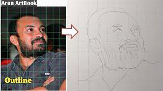 Manjummel Boys Movie Soubin Shahir Drawing / Outline drawing easy method / Arun ArtBook