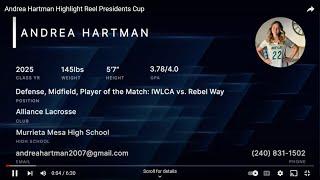 Andrea Hartman- 2022 IWLCA Presidents Cup Highlights