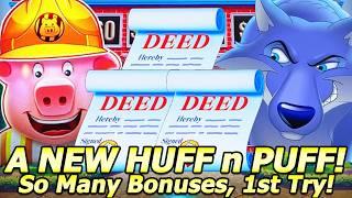 SO MANY BONUSES! NEW Huff n' Puff Money Mansion! Super Active Session in my 1st Attempt at Yaamava!