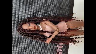 DIY BJD Doll Wig - Passion Twists Braids for African American Mechanical Ball Jointed Doll -Recycled