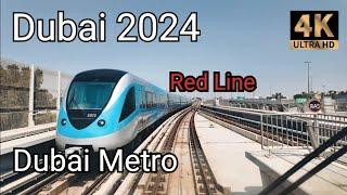 Dubai 4K Dubai Metro Gold Class Ride : Red Line Full Tour - 2024 