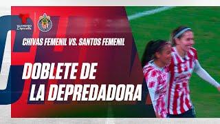 Gol y doblete de Alicia Cervantes - Chivas Femenil vs Santos 5-0 | Telemundo Deportes