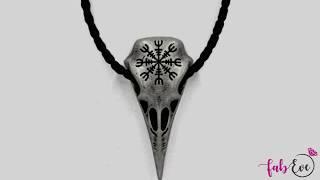 Viking Raven skull Pendant Necklace